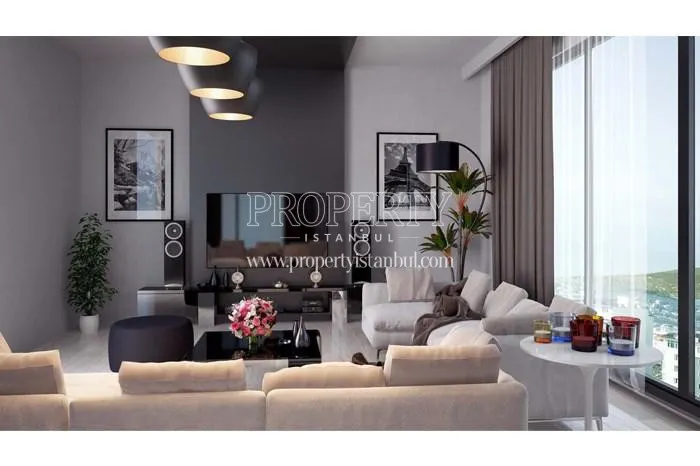 The living room with the sea view in Seyir Istanbul