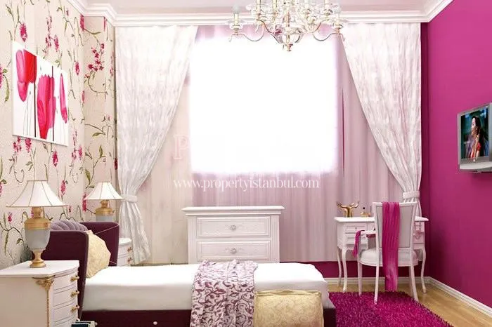 Small chic guest bedroom in Seyirtepe Evleri