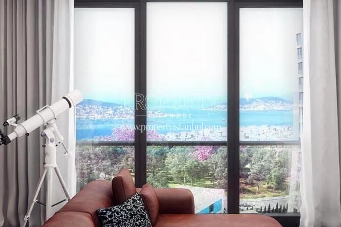 The living room with a Bosphorus view in Siltas Mavi Park
