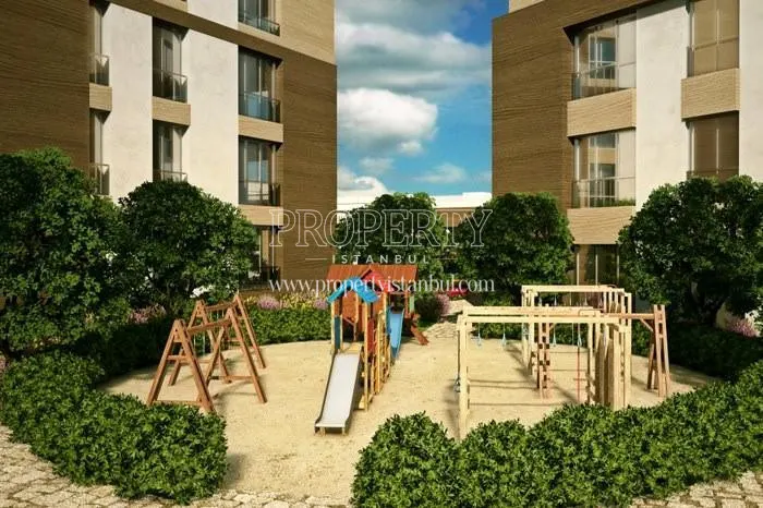 Playground for children among the trees in Siltas Teras Park
