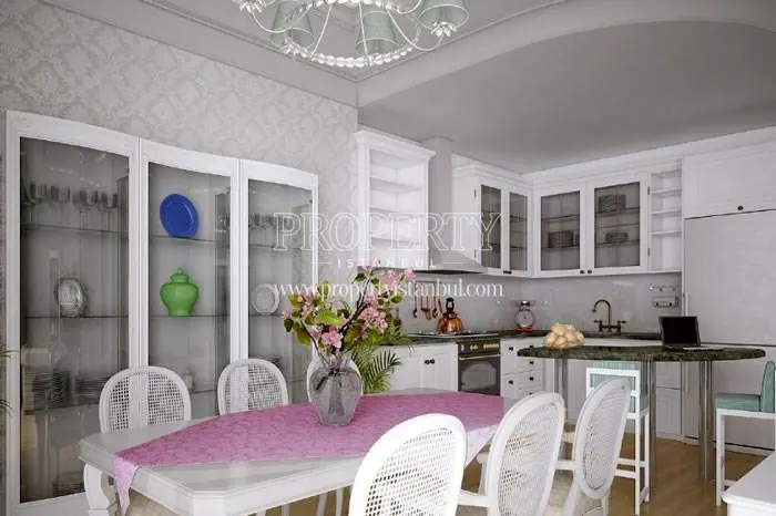 White kitchen in Sky Blue Istanbul