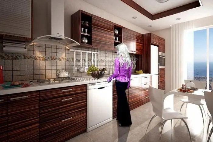 The woman cooking in her kitchen in Sky Blue Istanbul