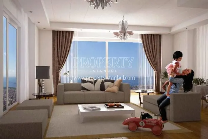 The woman playing with her daughter in their home in Sky Blue Istanbul