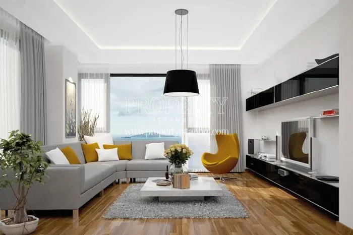 The corner sofa in the living room