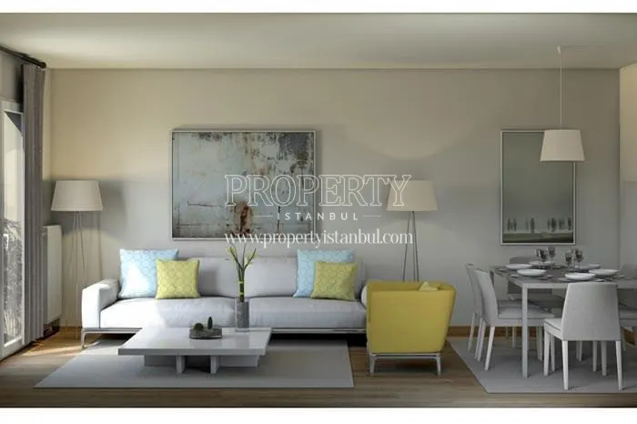 Spacious living room in Soyak Konforia