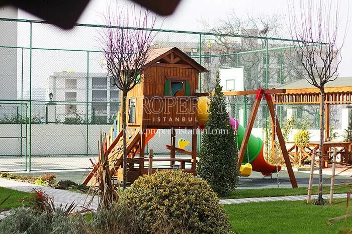 Playground for children and basketball court in Star Park Evleri