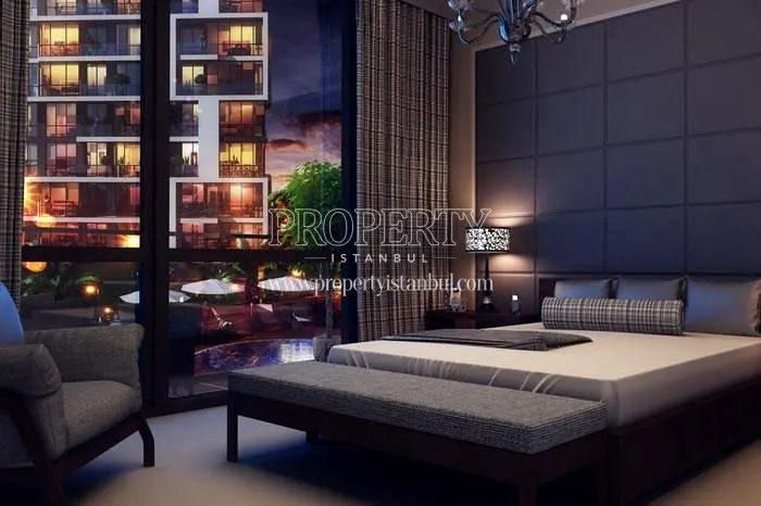 Black master bedroom in Still Istanbul Adoria