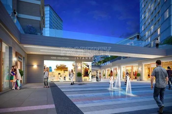 Small waterfall in the compound shopping center in Sur Yapi Corridor