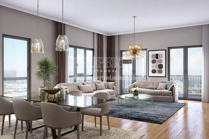 A living room in Sur Yapi Golbahce Evleri
