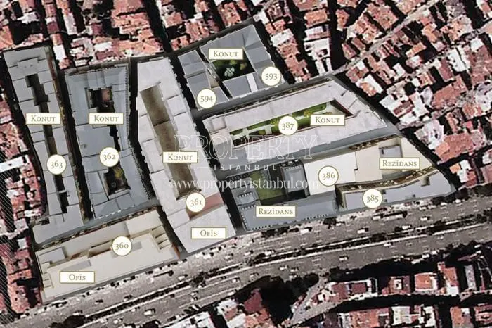 The layout plan of Taksim 360 project