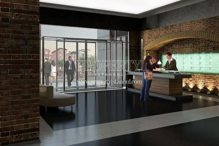 Building entrance and reception in one of the buildings in Taksim 360