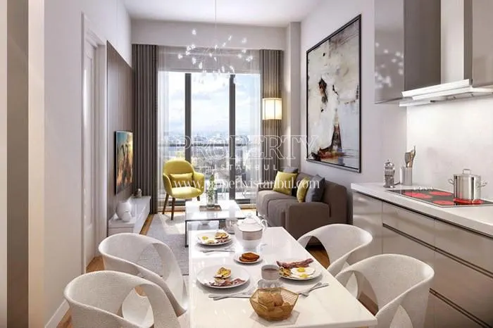 Small open kitchen in Tempo City Kagithane