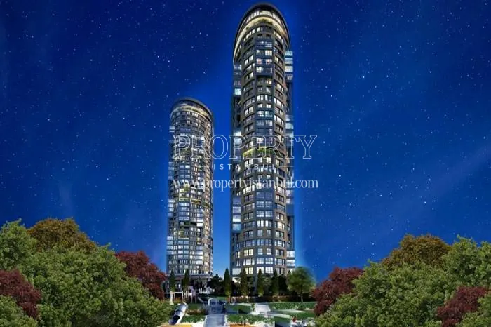 Terrace Tema towers at night