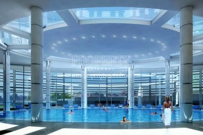 Terrace Tema residents swimming in the indoor swimming pool of the compound