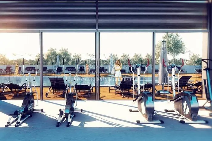 Gym next to the swimming pool in Therra Park Tarabya