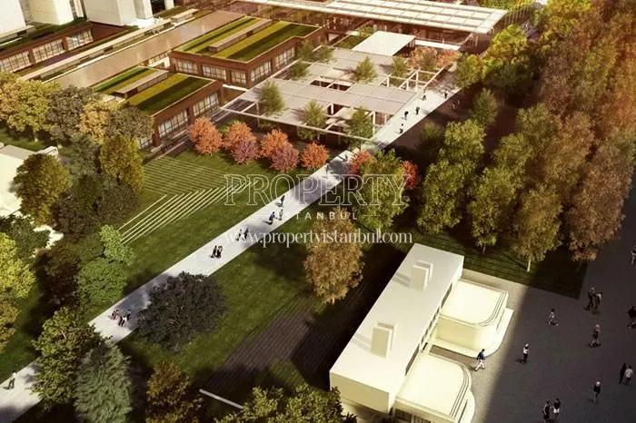 Verdant garden of Torun Center