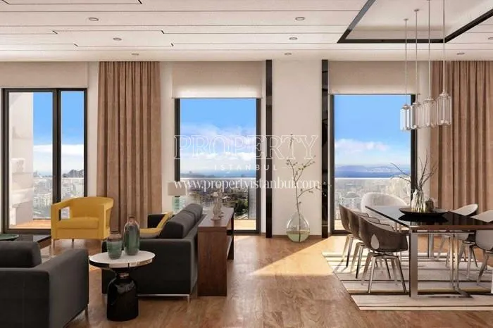 The spacious living room in Tria Kartal