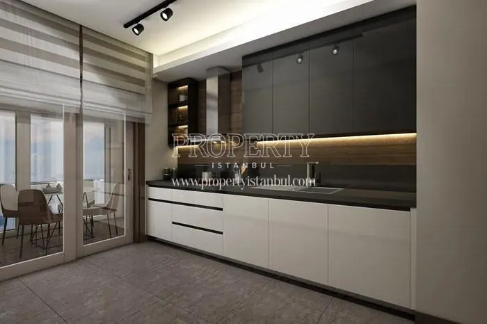 Luxury kitchen with a closed balcony in Tual Adalar