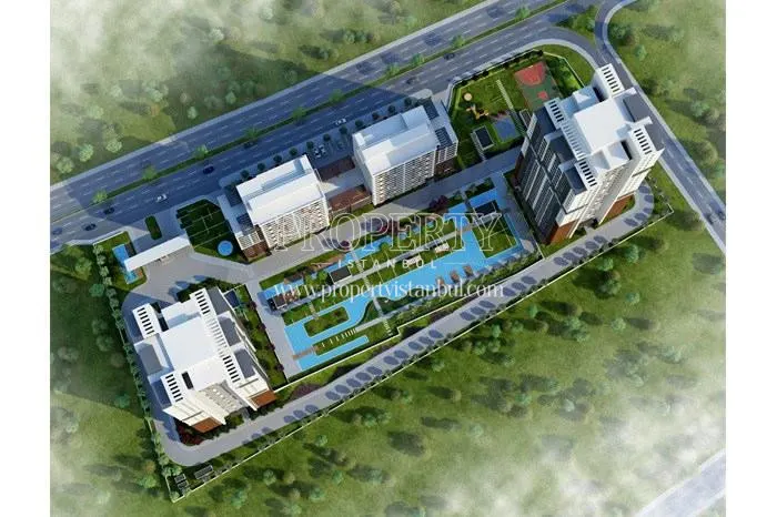 The panoramic view of one phase of Tual Bahcekent