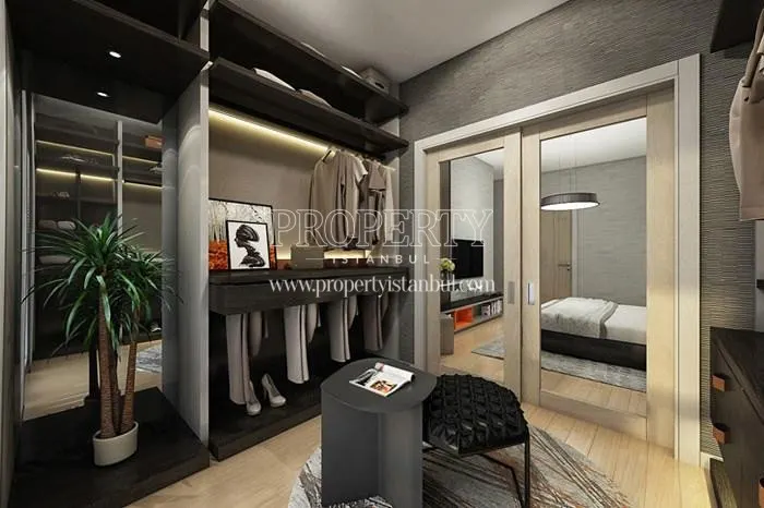 Dressing room in the bedroom in Tual Bahcekent