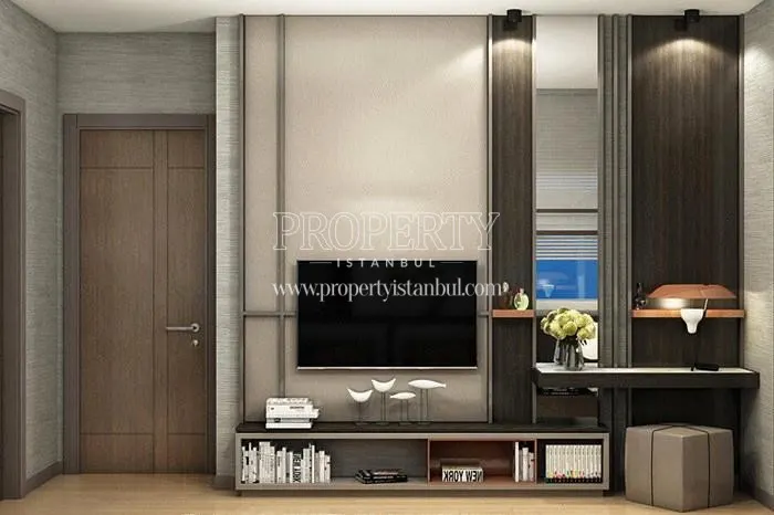 TV unit in the master bedrooms in Tual Bahcekent