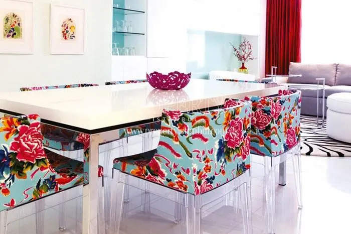 Colorful furniture in one of the living rooms in Tuzla Serender Evleri