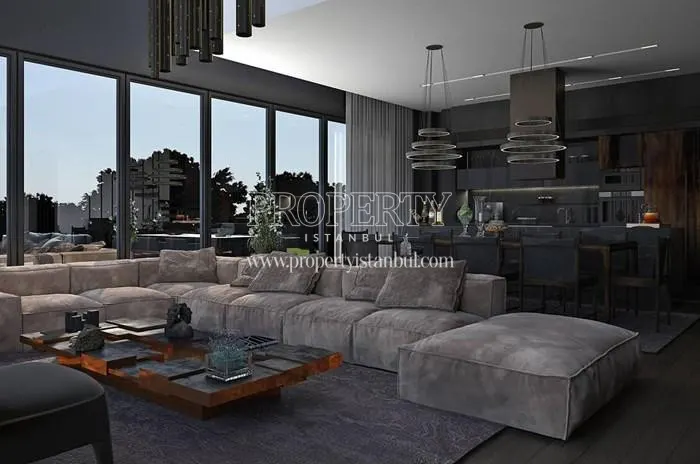 Long grey corner sofa in VK 108 Nisantasi