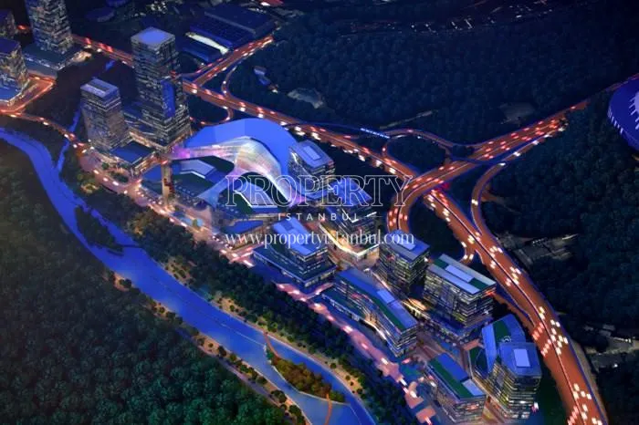 Vadistanbul Bulvar project from above at night