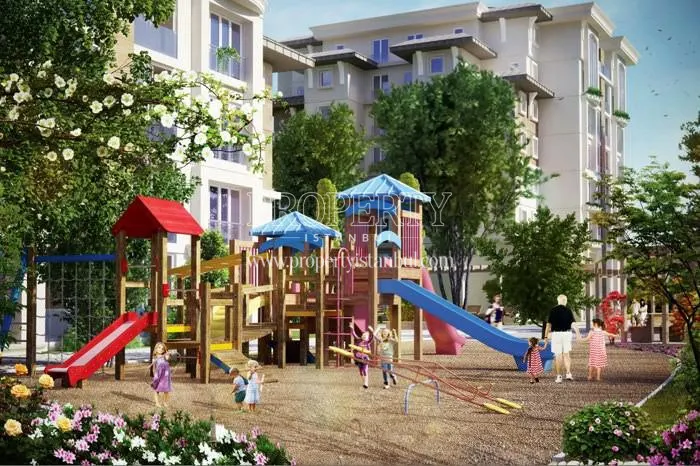 Playground for children in Vaditepe Bahcesehir compound garden