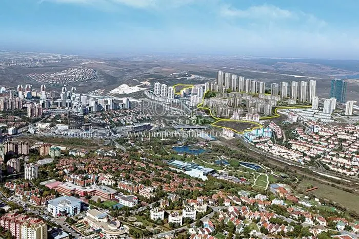 Vaditepe Bahcesehir compound area from the drone camera