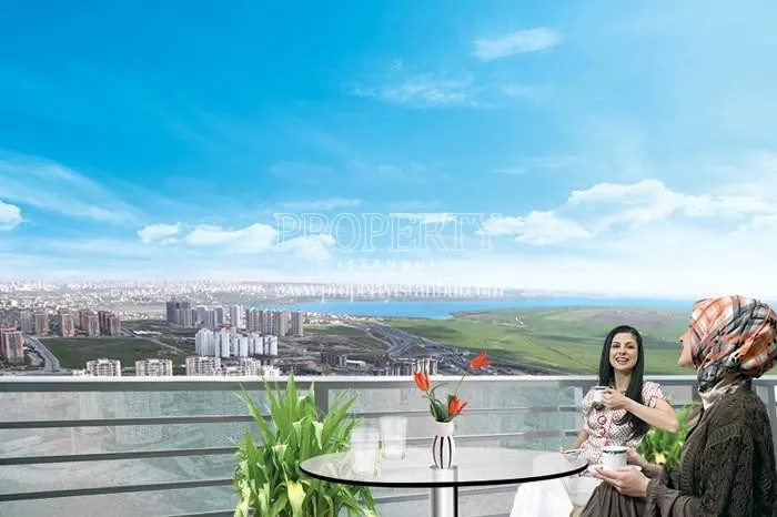 Two women drinking tea on the viewing terrace of Vaditepe Bahcesehir