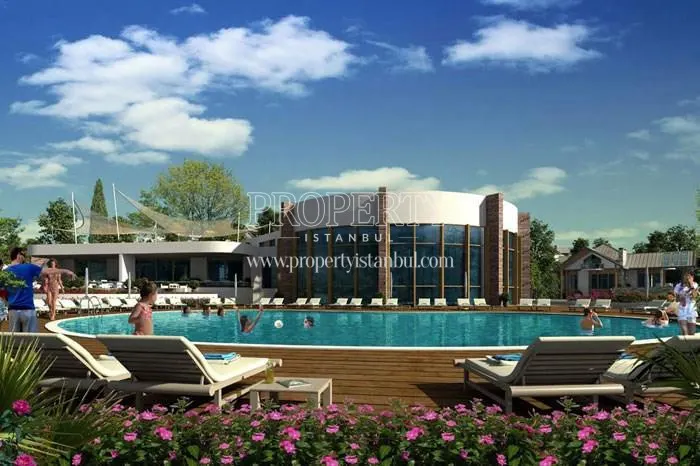 Valle Lacus residents swimming in the compound pool