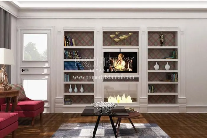 The living room having a fireplace in Vera Residence