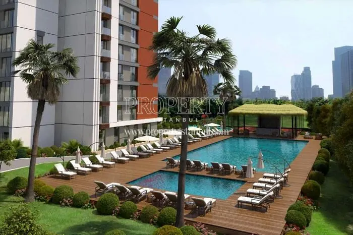 The outdoor swimming pool in Versus Dragos compound