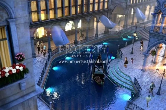 The gondola in the canal in ViaPort Venezia