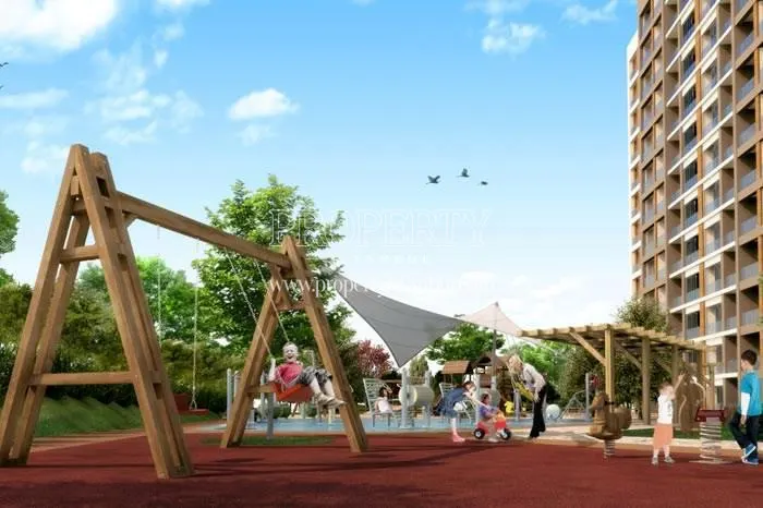 Happy children are playing in the playground for children in Vira Istanbul