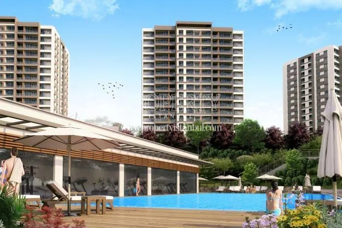 Outdoor swimming pool in the Vira Istanbul compound