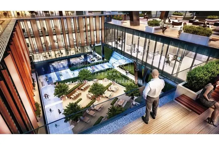 The courtyard from the terrace of Volume Kurtkoy Ofis