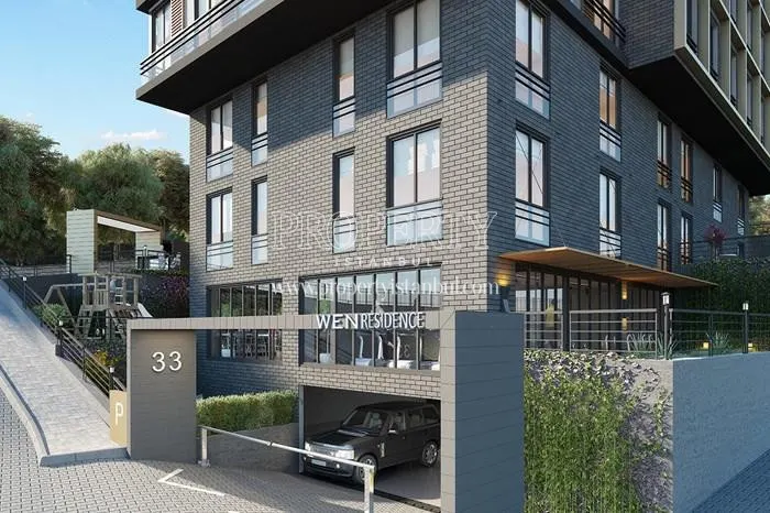The garage entrance in the Wen Levent Residence project