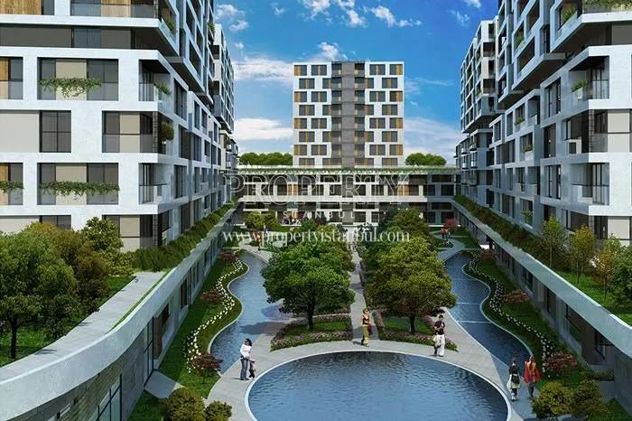 The landscaped areas in West Side Istanbul