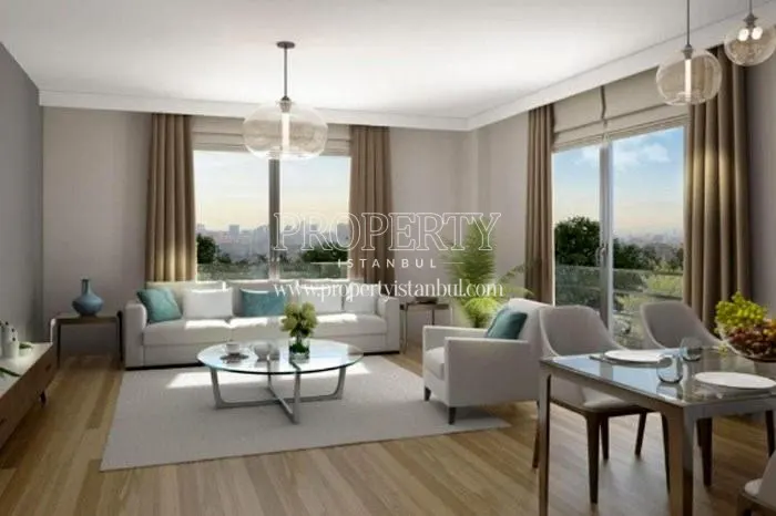 The spacious living room in White House Istanbul