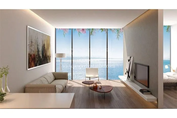The small living room with the sea view in Yedi Mavi