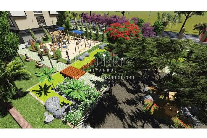 Playground for children among the trees