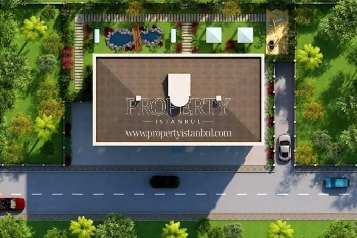 The panoramic view of the Yesilyurt Konaklari building