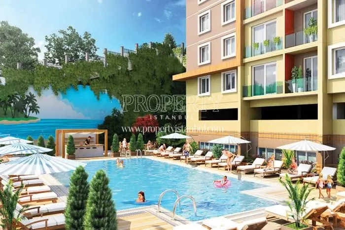 Yildiz Park Modern residents swimming in the compound pool