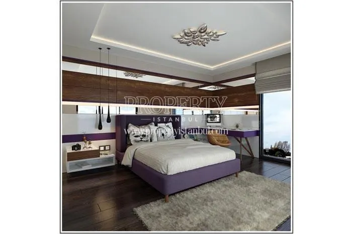 The master bedroom with the sea view in Yonca Villapark