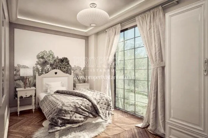 Small white bedroom in Yor Palas