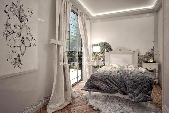 Small white bedroom in Yor Palas