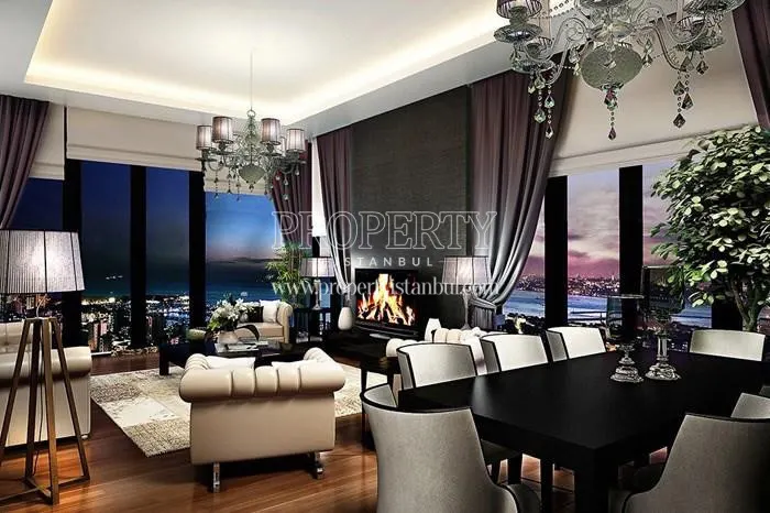 The luxury living room with the sea view in Ziverbey 34
