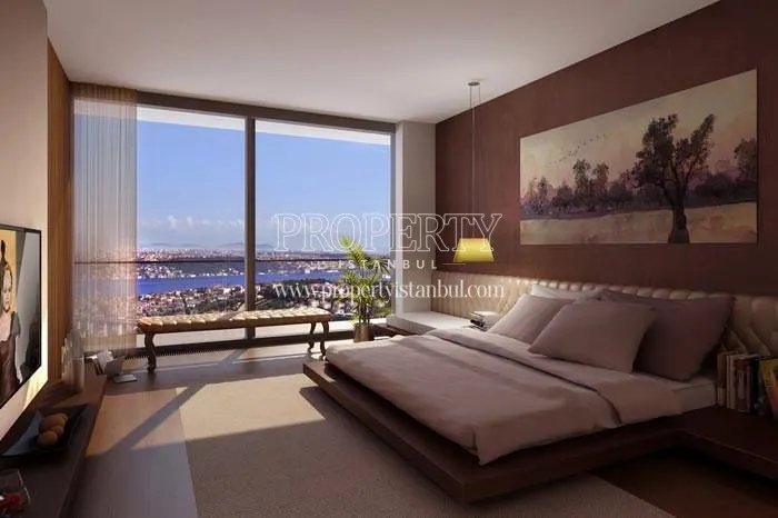 The master bedrooms with a Bosphorus view in Zorlu Center